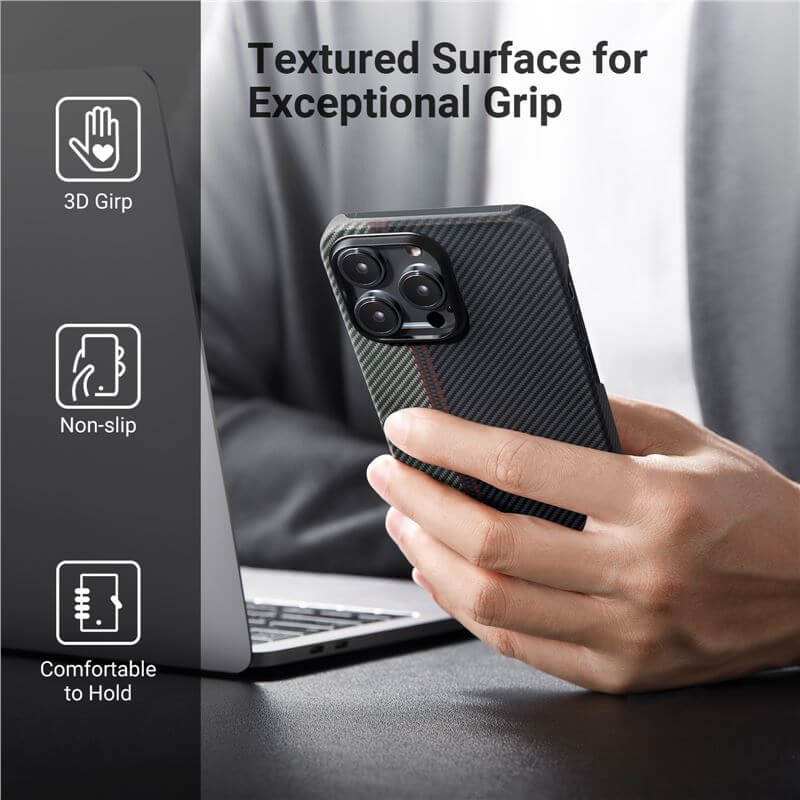Magsafe Тънък Калъф за iPhone 14 Pro, Pitaka MagEZ 3 Overture Case, Черен (4)