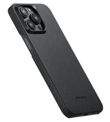 Magsafe Калъф за iPhone 15 Pro Max, Pitaka MagEZ 4 Case Black-Gray Twill, Черен (3)