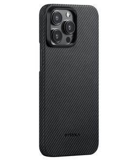 Magsafe Калъф за iPhone 15 Pro Max, Pitaka MagEZ 4 Case Black-Gray Twill, Черен