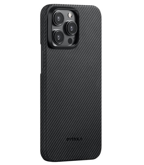 Magsafe Калъф за iPhone 15 Pro Max, Pitaka MagEZ 4 Case Black-Gray Twill, Черен