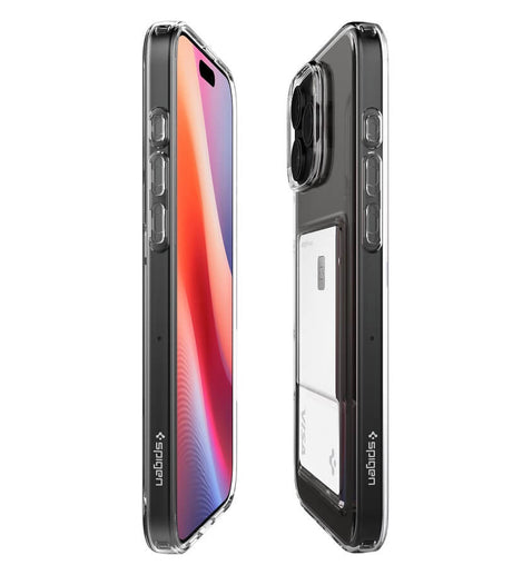 Калъф с Джоб за Карти за iPhone 16 Pro, Spigen Crystal Slot Case, Прозрачен (6)