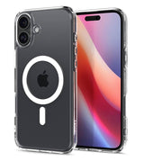 Magsafe Противоударен Калъф за iPhone 16, Spigen Ultra Hybrid Case, Бял