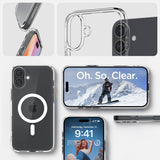 Magsafe Противоударен Калъф за iPhone 16, Spigen Ultra Hybrid Case, Бял (9)
