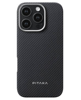 Magsafe Калъф за iPhone 16 Pro Max, Pitaka Edge Case Black-Grey Twill, Черен (2)
