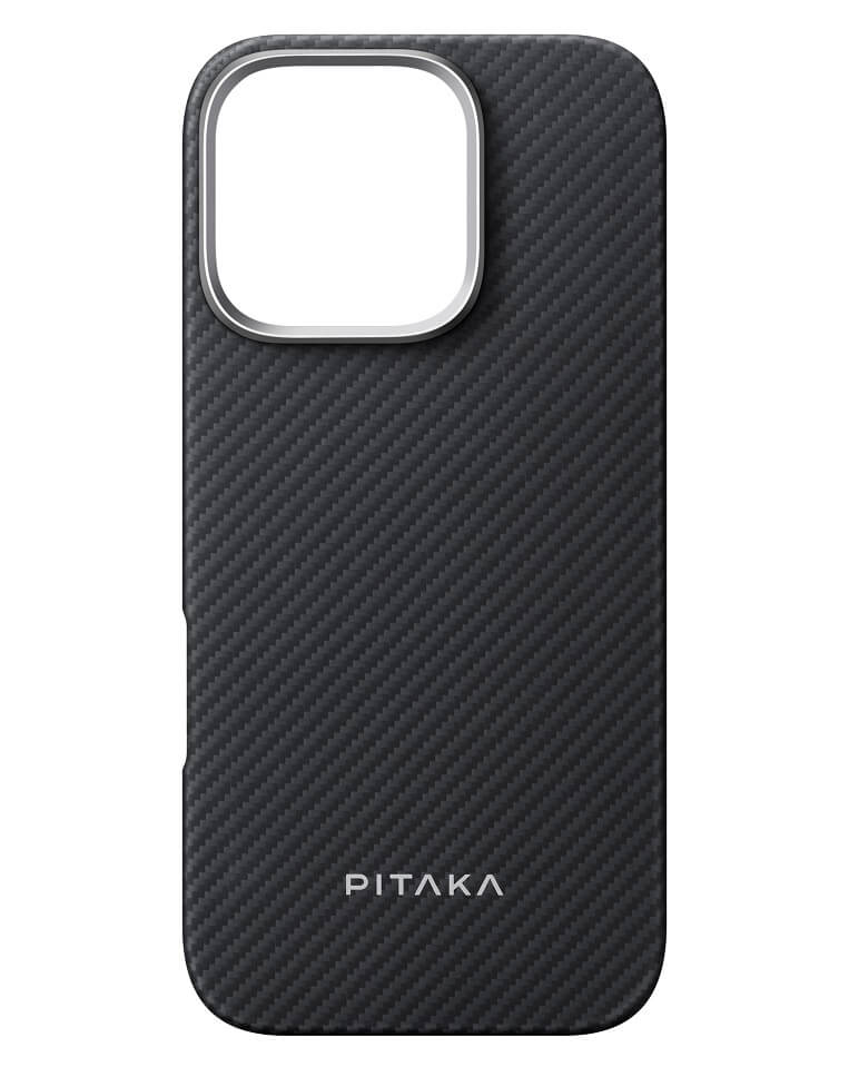Magsafe Калъф за iPhone 16 Pro Max, Pitaka Edge Case Black-Grey Twill, Черен (3)