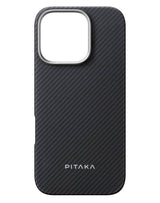 Magsafe Калъф за iPhone 16 Pro Max, Pitaka Edge Case Black-Grey Twill, Черен (3)