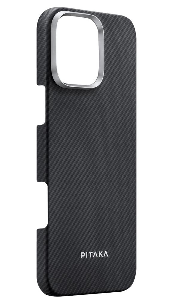 Magsafe Калъф за iPhone 16 Pro, Pitaka Edge Case Black-Grey Twill, Черен (4)