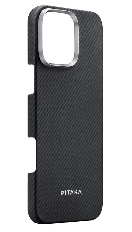 Magsafe Калъф за iPhone 16 Pro Max, Pitaka Edge Case Black-Grey Twill, Черен (4)