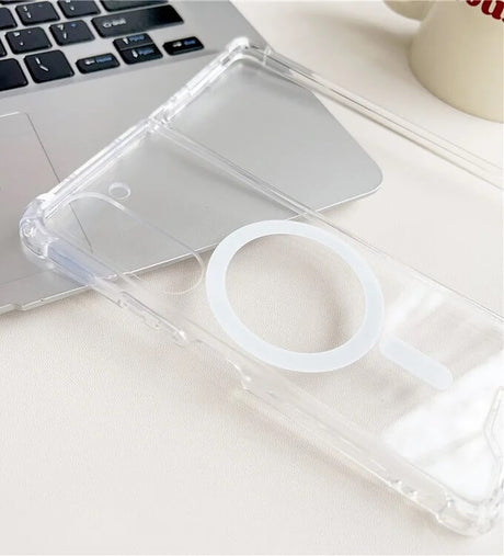 Magsafe Калъф за Samsung Z Fold 6, Magnetic PC Case, Прозрачен (7)