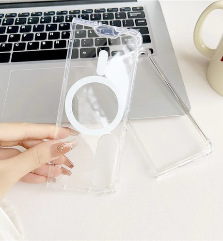 Magsafe Калъф за Samsung Z Fold 6, Magnetic PC Case, Прозрачен (2)
