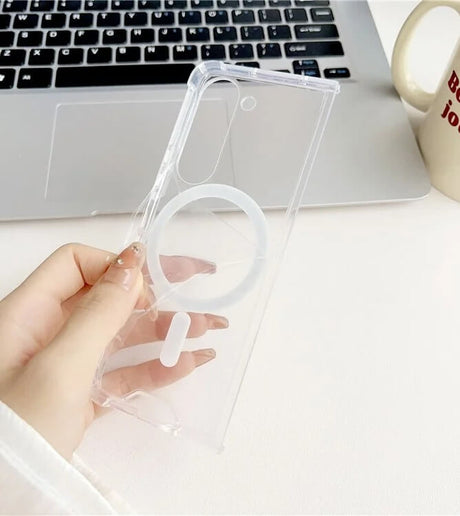 Magsafe Калъф за Samsung Z Fold 6, Magnetic PC Case, Прозрачен (3)