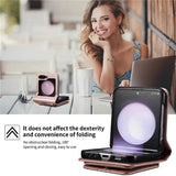 Калъф Портмоне с Презрамка за Samsung Z Flip 7 FE/Z Flip 6, Leather Case, Розов (10)