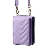 Калъф Портмоне с Презрамка за Samsung Z Flip 7 FE/Z Flip 6, Leather Case, Лилав