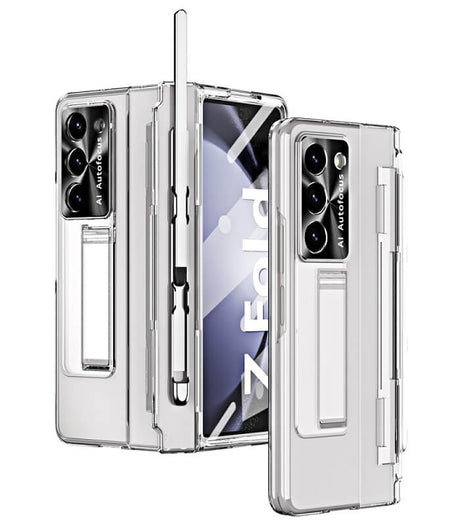 Калъф с Предпазител за Samsung Z Fold 6, Kickstand Hard Case, Прозрачен