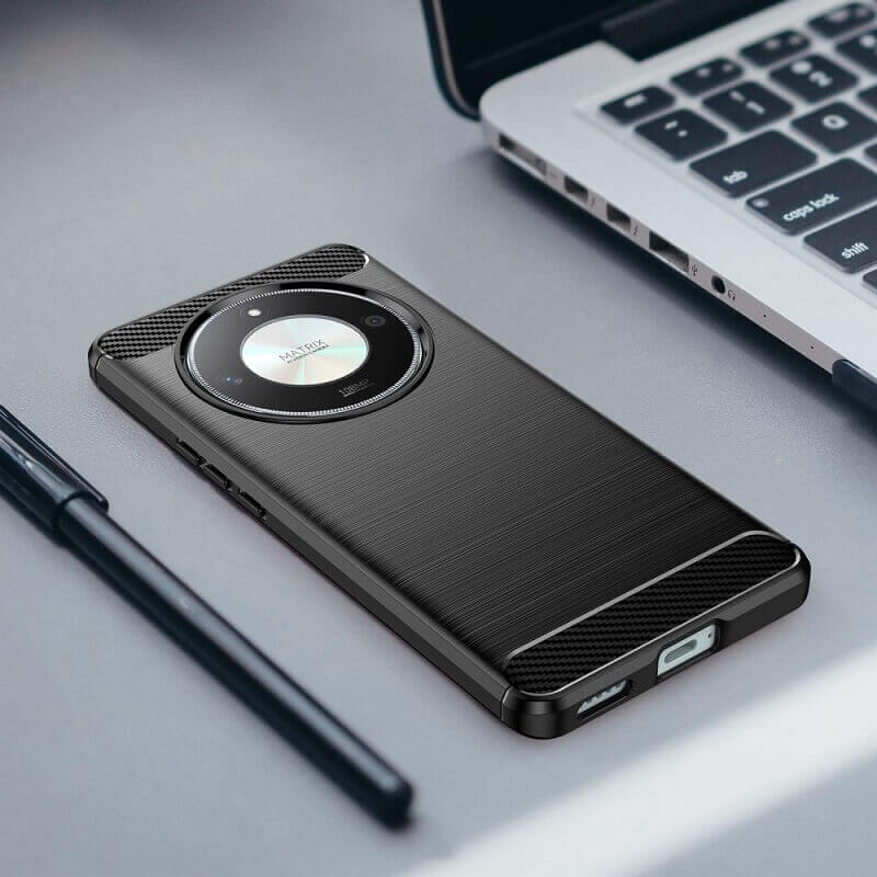 Противоударен Калъф за Honor Magic 6 Lite, Premium Carbon Case, Черен (6)