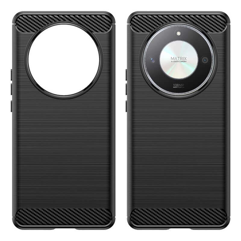 Противоударен Калъф за Honor Magic 6 Lite, Premium Carbon Case, Черен (7)
