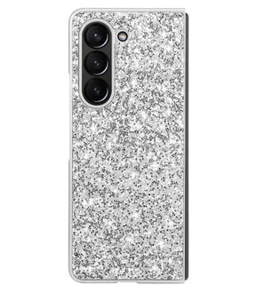 Калъф с Блестяща Декорация за Samsung Z Fold 6, Glitter Electroplating Case, Сребрист