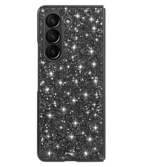 Калъф с Блестяща Декорация за Samsung Z Fold 6, Glitter Electroplating Case, Черен
