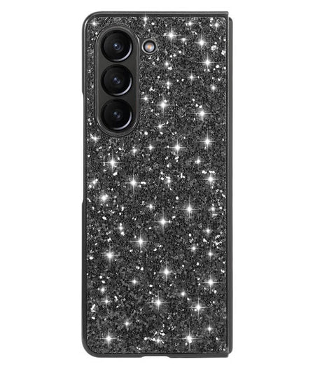 Калъф с Блестяща Декорация за Samsung Z Fold 6, Glitter Electroplating Case, Черен