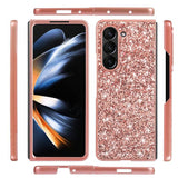 Калъф с Блестяща Декорация за Samsung Z Fold 6, Glitter Electroplating Case, Розов (7)