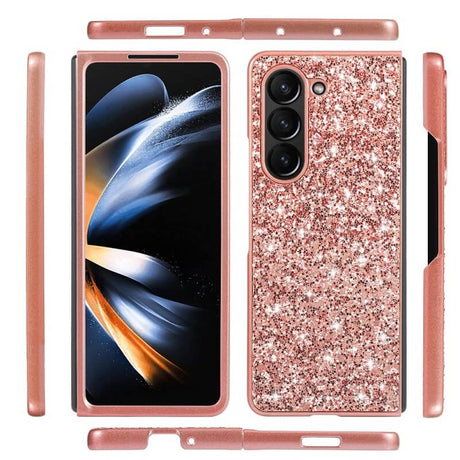 Калъф с Блестяща Декорация за Samsung Z Fold 6, Glitter Electroplating Case, Розов (7)