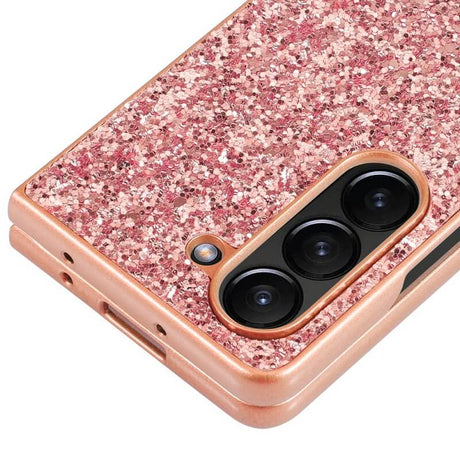 Калъф с Блестяща Декорация за Samsung Z Fold 6, Glitter Electroplating Case, Розов (6)