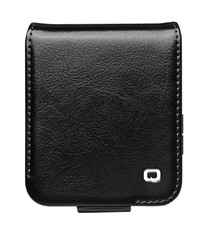 Кожен Калъф за Samsung Z Flip 7 FE/Z Flip 6, Qialino Book Case, Черен (4)