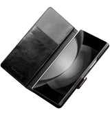 Кожен Калъф за Samsung Z Fold 6, Qialino Book Case, Черен (3)