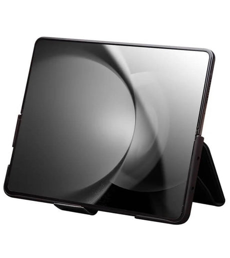 Кожен Калъф за Samsung Z Fold 6, Qialino Book Case, Черен (4)