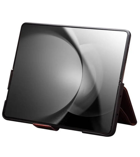 Кожен Калъф за Samsung Z Fold 6, Qialino Book Case, Кафяв (5)