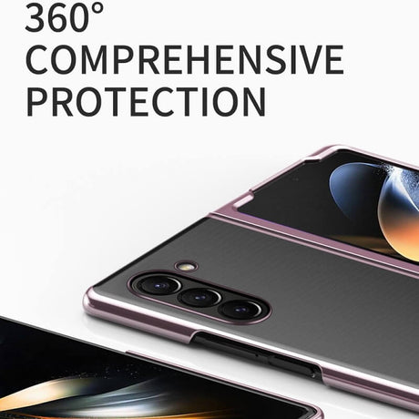 Калъф с Цветна Рамка за Samsung Z Fold 6, Electroplating Case, Розов (7)
