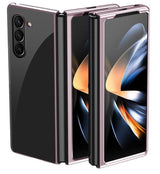 Калъф с Цветна Рамка за Samsung Z Fold 6, Electroplating Case, Розов