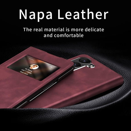 Кожен Калъф с Поставка за Samsung Z Fold 6, GKK Leather Case, Червен (4)