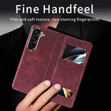 Кожен Калъф с Поставка за Samsung Z Fold 6, GKK Leather Case, Червен (6)