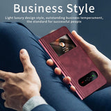Кожен Калъф с Поставка за Samsung Z Fold 6, GKK Leather Case, Червен (7)