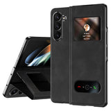 Кожен Калъф с Поставка за Samsung Z Fold 6, GKK Leather Case, Черен