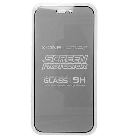 Затъмняващ Стъклен Протектор за iPhone 15 Pro, X-one Privacy 5D Glass, Черен (2)