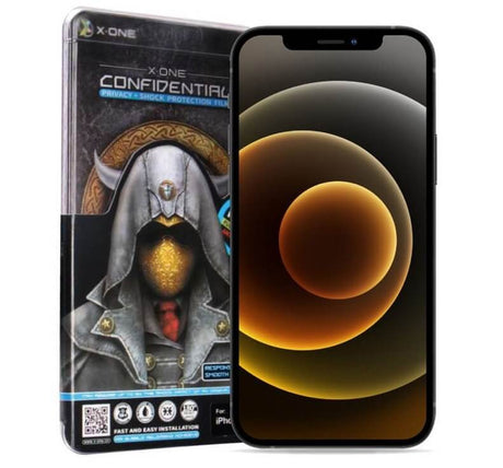 Затъмняващ Стъклен Протектор за iPhone 15 Pro, X-one Privacy 5D Glass, Черен (3)
