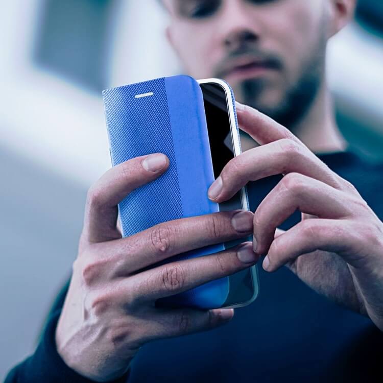 Луксозен Калъф за Samsung А55, Sensitive Book Case, Син (6)