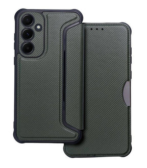 Противоударен Калъф за Samsung A55, Razor Book Case, Тъмно Зелен