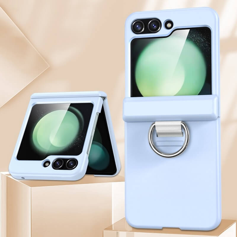 Калъф с Предпазител за Samsung Z Flip 7 FE/Z Flip 6, GKK Ring Hinge Case, Син (2)
