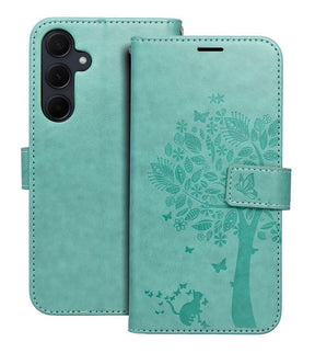 Кожен Калъф за Samsung A35 Forcell Mezzo Book Case Tree, Зелен