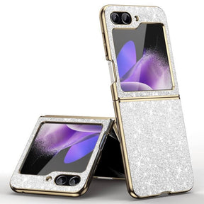Калъф с Блестяща Декорация за Z Flip 7 FE/Z Flip 6, Blink Case, Сребрист