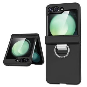 Калъф с Предпазител за Samsung Galaxy Z Flip 7 FE/Z Flip 6, GKK Ring Hinge Case, Черен