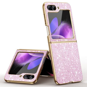 Калъф с Блестяща Декорация за Samsung Z Flip 7 FE/Z Flip 6, Blink Case, Розов
