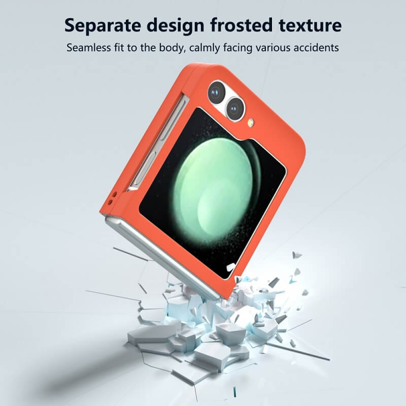 Тънък Калъф за Samsung Z Flip 7 FE/Z Flip 6, Thin PC Case, Оранжев (7)