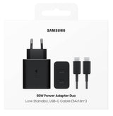 Оригинално Зарядно Samsung 50W Power Adapter Duo USB-C (5A/1.8m) EP-T5020XBE, Черен