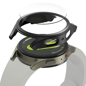 Калъф с Протектор за Samsung Watch 7 44 mm, Ringke Slim Tempered Glass Case Titanium, Черен