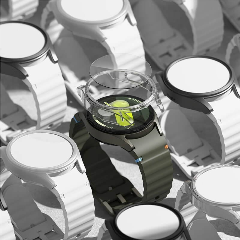 Калъф с Протектор за Samsung Watch 7 40mm, Ringke Slim Tempered Glass Case, Прозрачен (10)