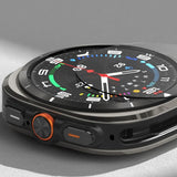 Калъф с Протектор за Samsung Watch Ultra 47 mm, Ringke Slim Tempered Glass Case Titanium, Черен (4)